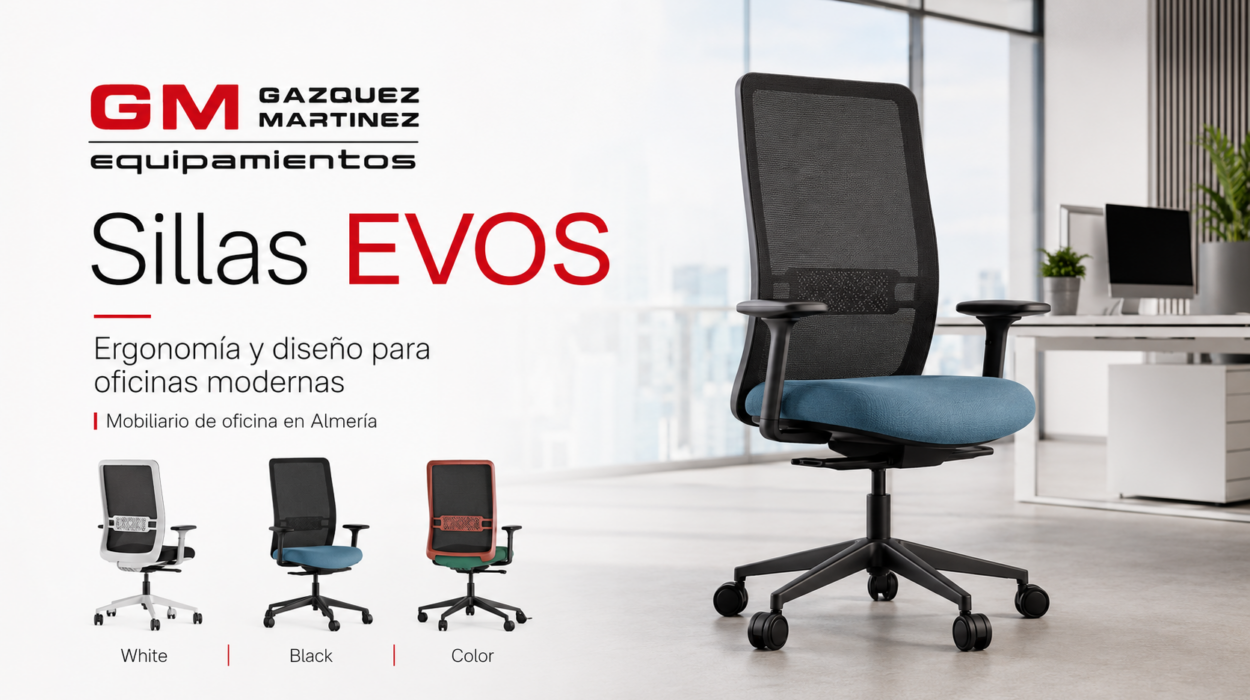 Sillas EVOS: ergonomía y diseño para proyectos de mobiliario de oficina en Almería evosillaoficinahorizontal